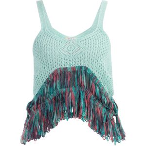IZIA Gebreide top  turquoise / pastelblauw / bessen / pastelrood