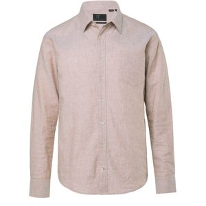 JP1880 Overhemd  bruin gemêleerd