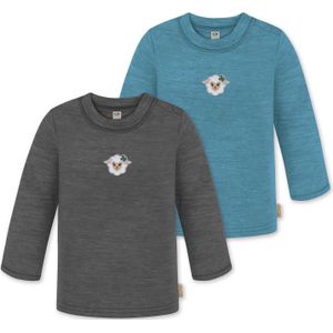 normani Shirt 'Taupo'  beige / cyaan blauw / donkergrijs / offwhite