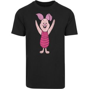 F4NT4STIC Shirt 'Disney Winnie The Pooh Ferkel Classic'  rosa / magenta / eosine / zwart