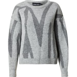 PIECES Trui 'KAMILLA'  grijs / donkergrijs
