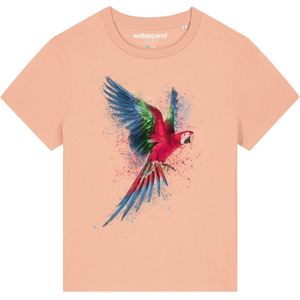 Watapparel Shirt 'Papagei'  blauw / abrikoos / rood