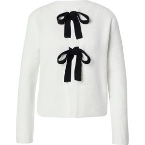 PIECES Gebreid vest 'PCSILLY'  zwart / wit