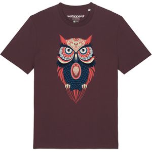 Watapparel Shirt 'Colorful Owl'  donkerblauw / donkerrood / wit