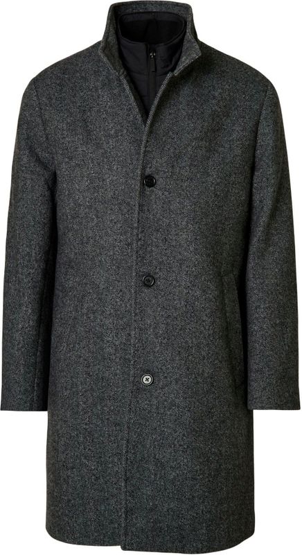 SELECTED HOMME - RAINAR - Wollen Jas - Regular Fit - Krijtstreep