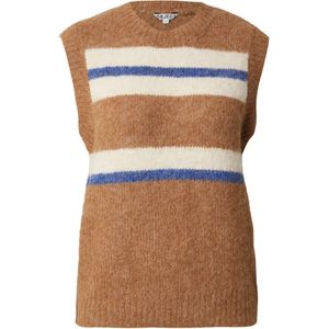 OBJECT Gebreide bodywarmer 'OBJGALIA'  beige / blauw / lichtbruin