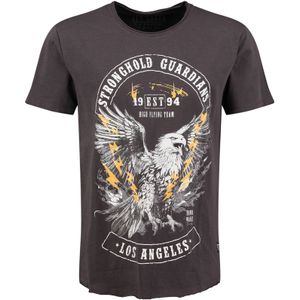 Key Largo Shirt 'Guardian'  goudgeel / donkergrijs / wit