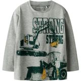 NAME IT Shirt 'NMMSENNET'  geel / grijs gemêleerd / groen