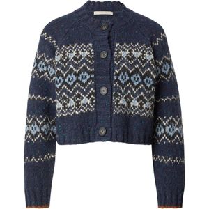 Vanessa Bruno Gebreid vest 'Damas'  navy / lichtblauw / zwart / wolwit