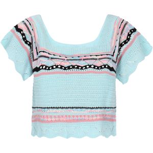 IZIA Trui 'Boho'  aqua / rosa / zwart