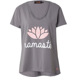 miss goodlife Shirt 'Namasté'  grijs / rosa / wit
