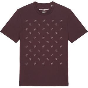 Watapparel Shirt 'Fahrräder'  bordeaux / wit