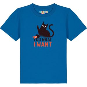 watabout.kids Shirt 'Cat'  royal blue/koningsblauw / rood / zwart / wit