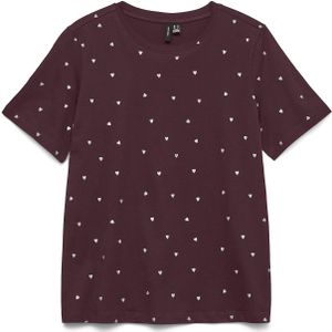 VERO MODA Shirt 'VMPAULINA'  wijnrood / zilver