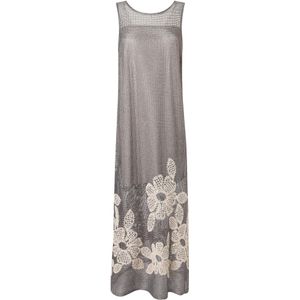 Ana Alcazar Jurk 'Zalmy'  ecru / zilvergrijs