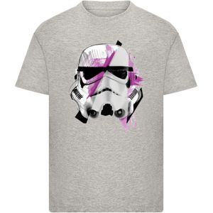 F4NT4STIC Shirt 'Star Wars Stormtrooper Command Sketch'  grijs gemêleerd / zwart / zilver / wit