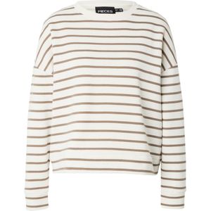 PIECES Sweatshirt 'Chilli'  beige / wit