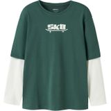 NAME IT Shirt 'NKMVARTO'  donkergroen / wit