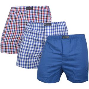 normani Boxershorts  blauw / kersrood / wit