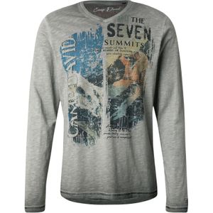 CAMP DAVID Shirt  blauw / grijs / donkeroranje
