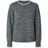 pieces - PCIVY LS O-NECK CONTRAST KNIT NOOS BC - Gebreide Trui - Medium Grey Melange