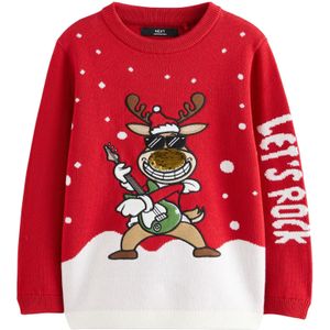 Next Trui 'Christmas'  beige / groen / rood / wit