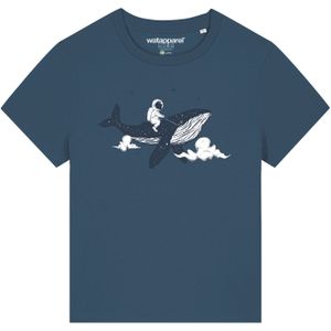 Watapparel Shirt 'Spacewhale'  petrol / wit