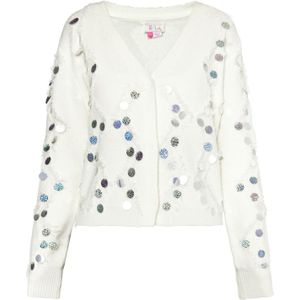 IZIA Gebreid vest  zilver / wit