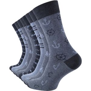 Cotton Prime Sokken 'Maritim'  blauw / navy / opaal