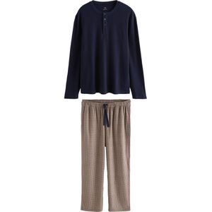 Next Pyjama lang  sand / navy / royal blue/koningsblauw