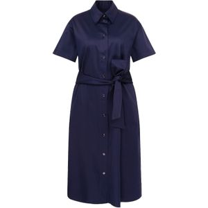 Seidensticker - Zomerjurk - Donkerblauw - Korte Mouwen - Blousekraag