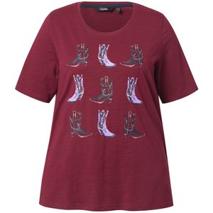 Ulla Popken Shirt  lila / donkerrood / zwart