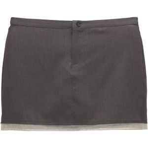 Pull&Bear Rok  donkergrijs / wit