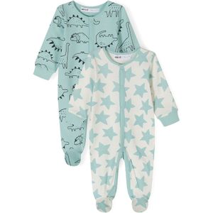 MINOTI Rompertje/body  beige / mintgroen / zwart