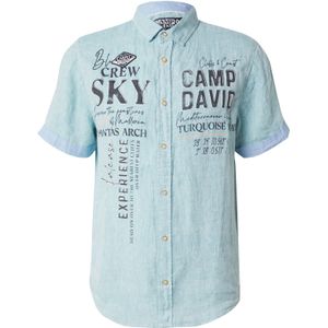 CAMP DAVID Overhemd  turquoise / oranje / zwart / wit
