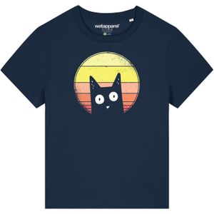 Watapparel Shirt 'Sunset Cat'  navy / gemengde kleuren