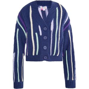 IZIA Gebreid vest 'Eyota'  enziaan / pastelblauw / pasteelgeel / mintgroen