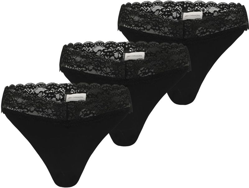 Carchloe - Driehoek String - 3-pack - Kanten Detail - Elastische Taille