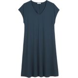 Marc O'Polo - Jurk - Marine - Jersey - Knielengte - V-hals - Losse Pasvorm