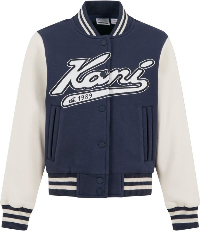 Karl Kani Tussenjas 'Varsity'  donkerblauw / wit / natuurwit