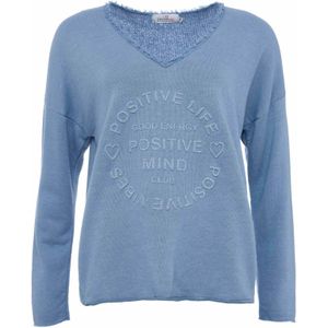 Zwillingsherz Sweatshirt 'Positive Mind'  blauw