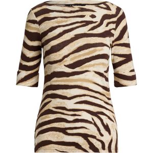 Lauren Ralph Lauren - Shirt - Beige - Dierenprint - Halve Mouw