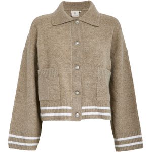 Peppercorn Gebreid vest 'Kamilla'  donkerbeige / wit