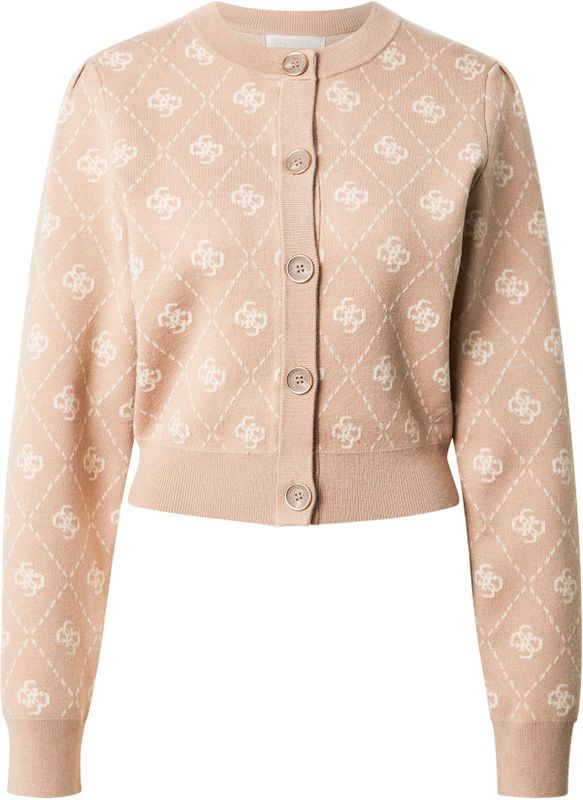 GUESS Gebreid vest 'SARAH'  cappuccino / wit