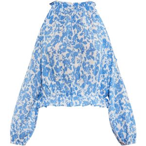 IZIA Blouse  blauw / wit