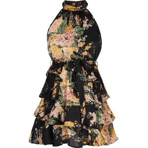 faina Cocktailjurk  geel / groen / zwart