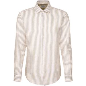 Seidensticker - Businessoverhemd - Zand - Shaped 1/1 Kentkraag - Lange Mouwen