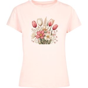 F4NT4STIC Shirt 'Rosa weißer Frühlingsblumenstrauß'  geel / groen / pink / pastelroze / wit