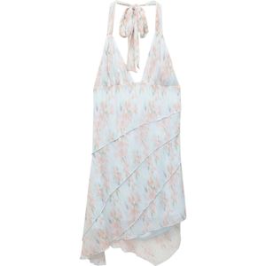 Pull&Bear Zomerjurk  lichtblauw / donkergroen / rosa