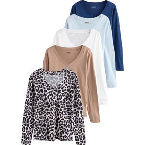 Next Shirt  royal blue/koningsblauw / lichtblauw / lichtbruin / wit